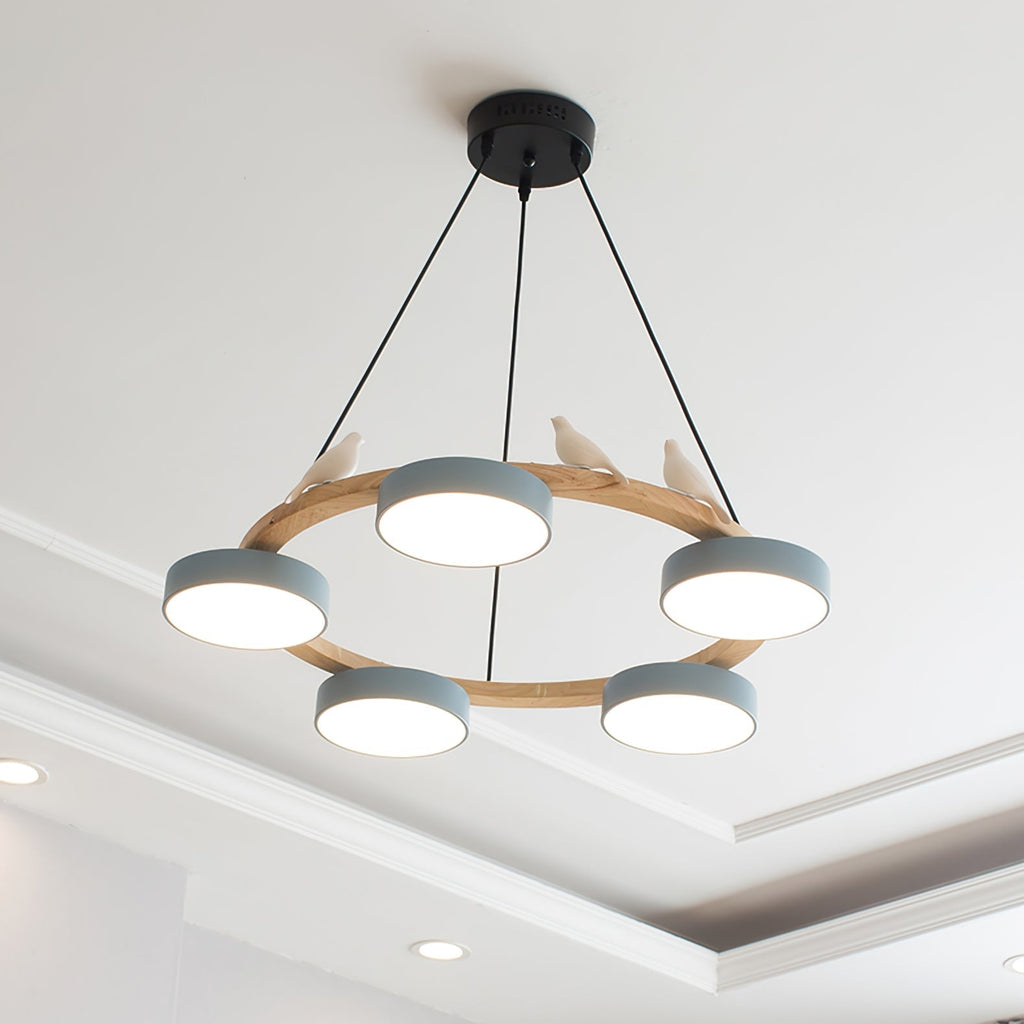 Cliff Round Bird Chandelier