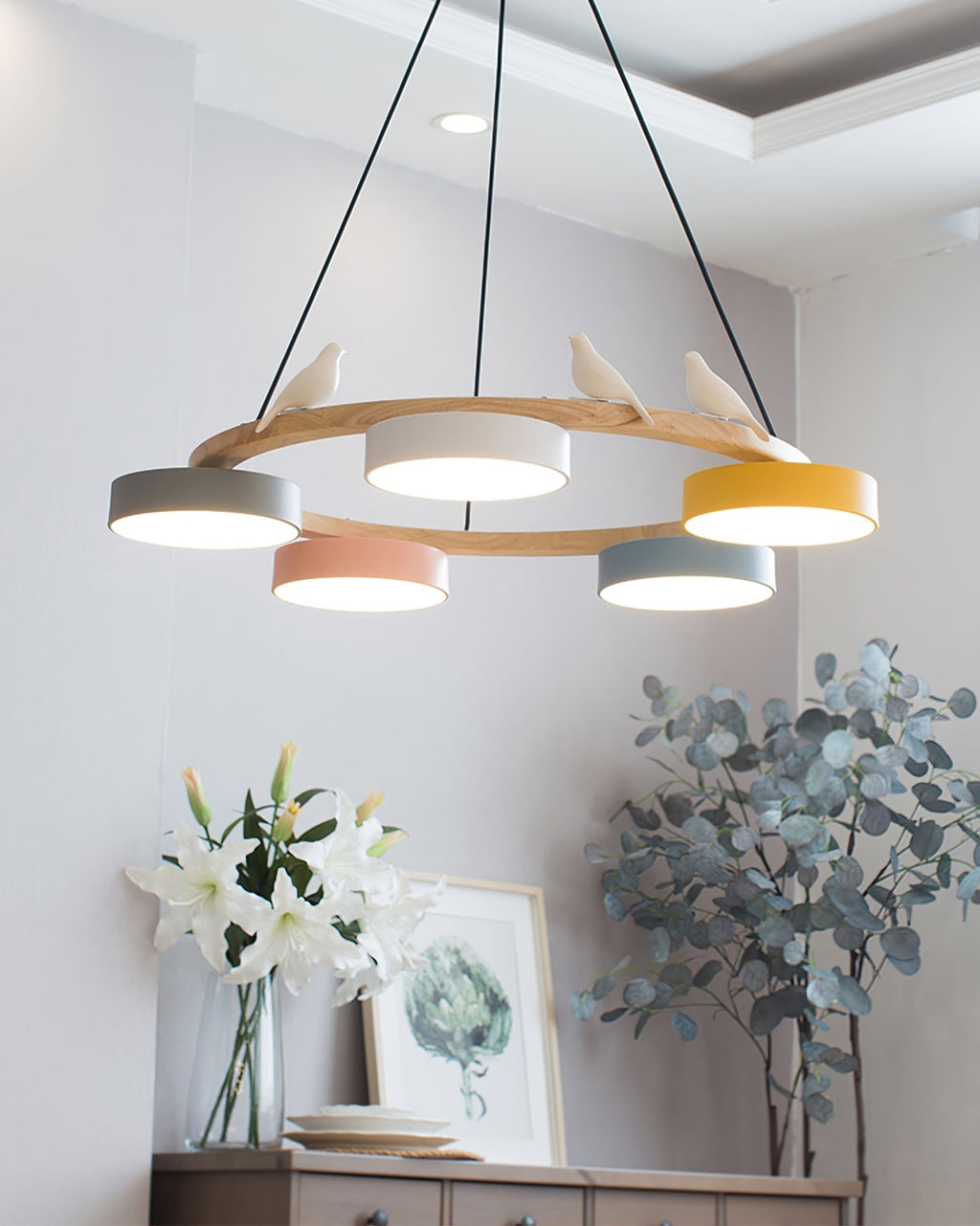 Cliff Round Bird Chandelier