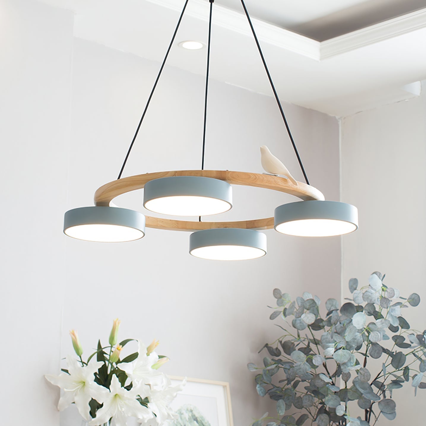Cliff Round Bird Chandelier