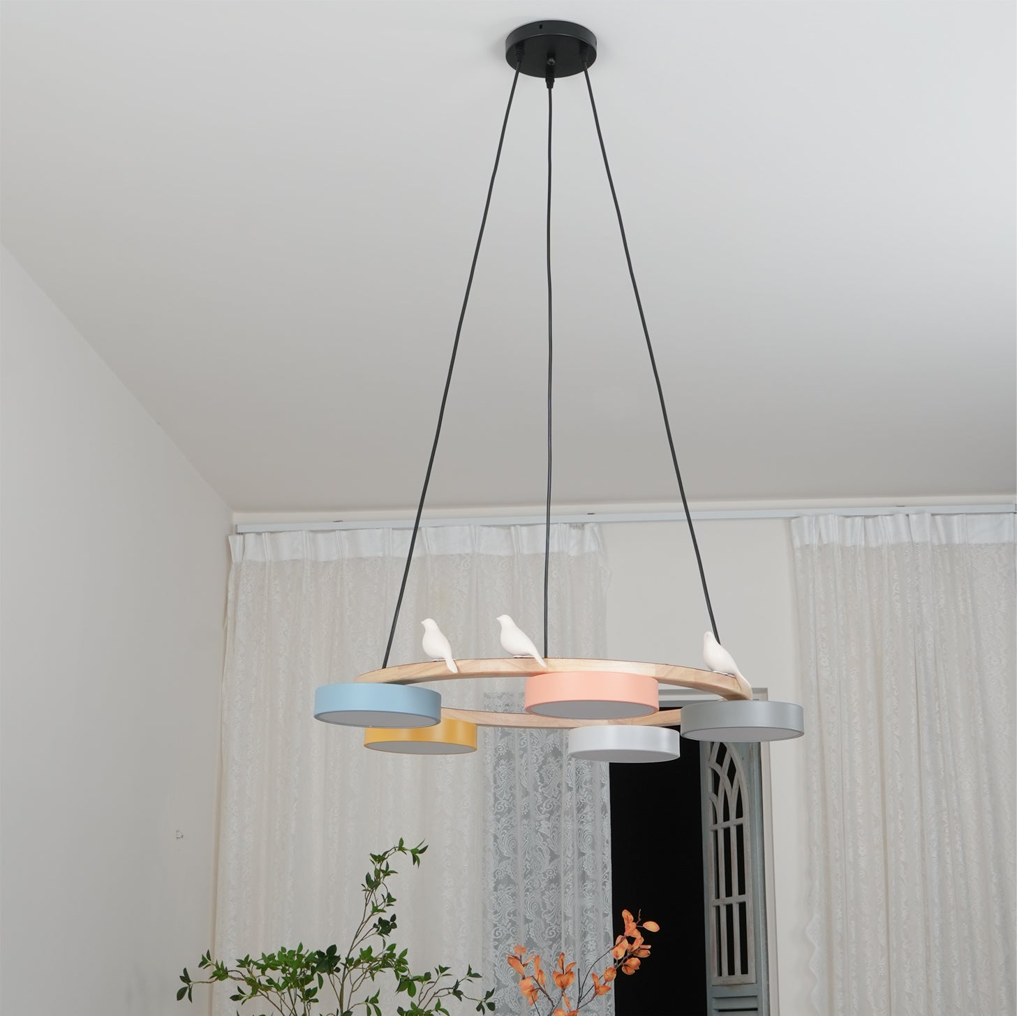Cliff Round Bird Chandelier