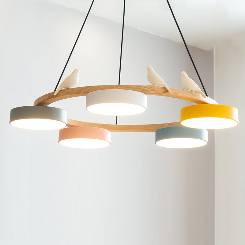 Cliff Round Bird Chandelier