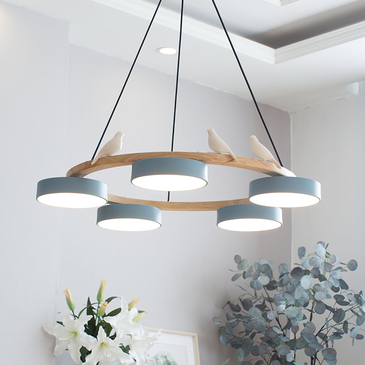 Cliff Round Bird Chandelier