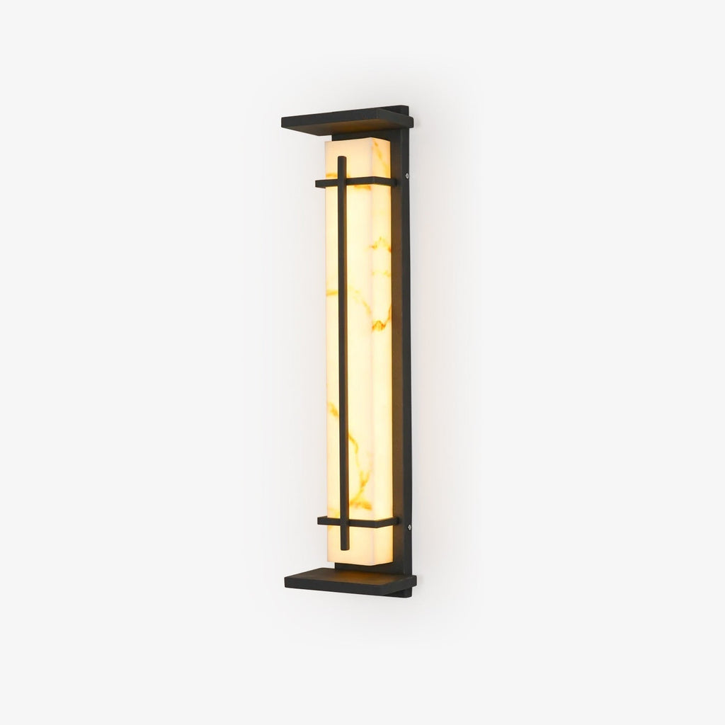 Ray Square Waterproof Outdoor Wall Light with Imitation Alabaster Finish