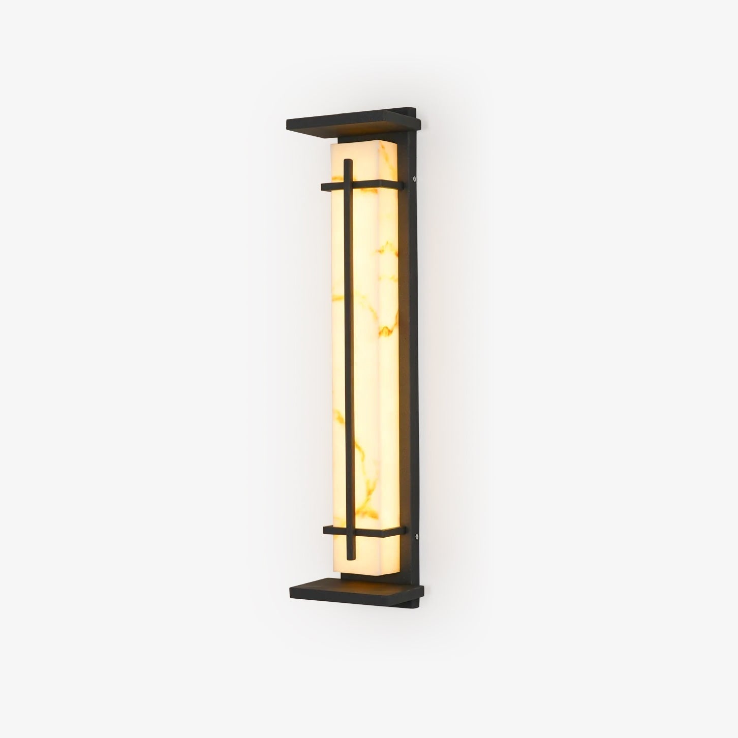 Ray Square Waterproof Outdoor Wall Light with Imitation Alabaster Finish