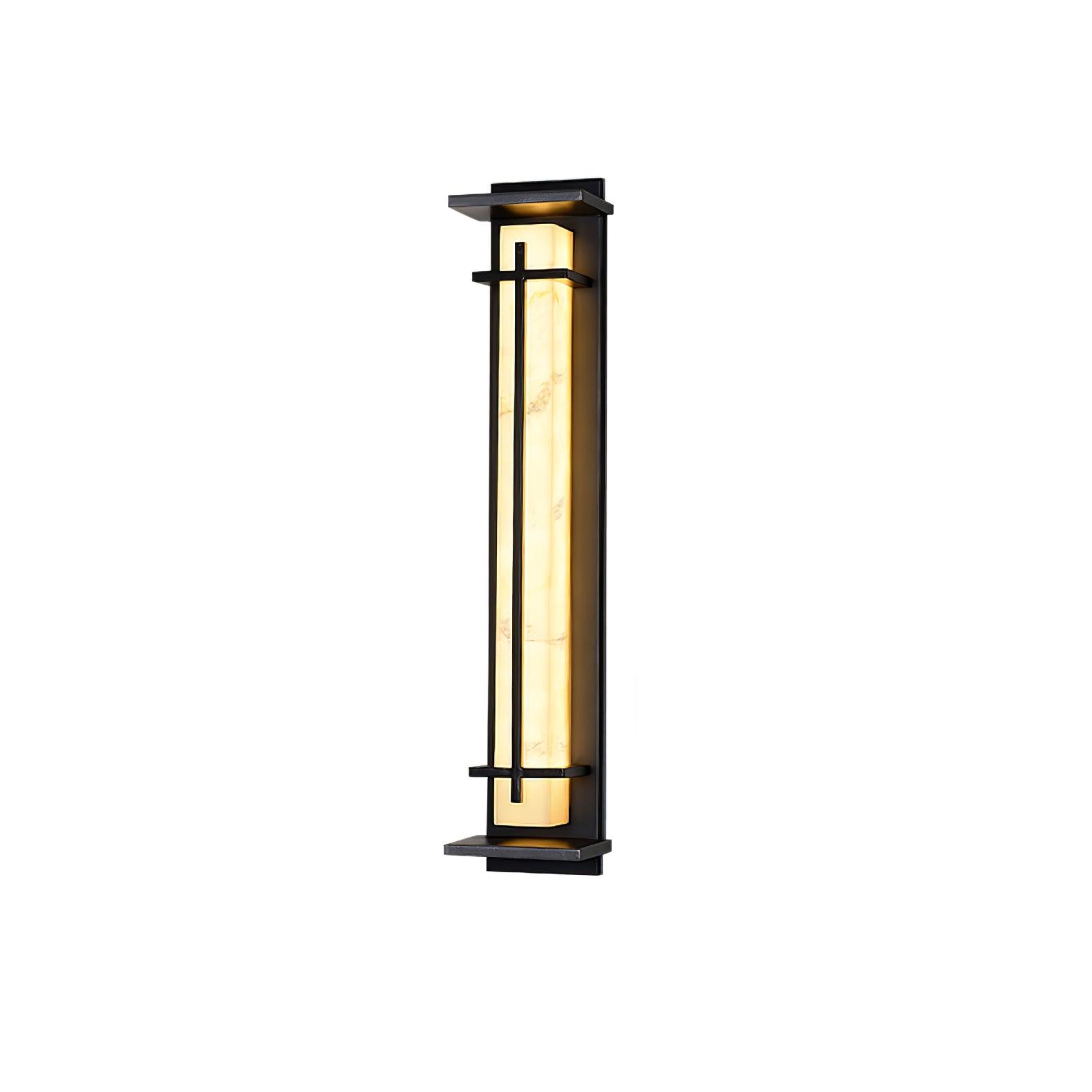 Ray Square Waterproof Outdoor Wall Light with Imitation Alabaster Finish