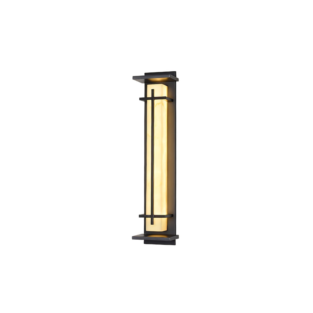 Ray Square Waterproof Outdoor Wall Light with Imitation Alabaster Finish
