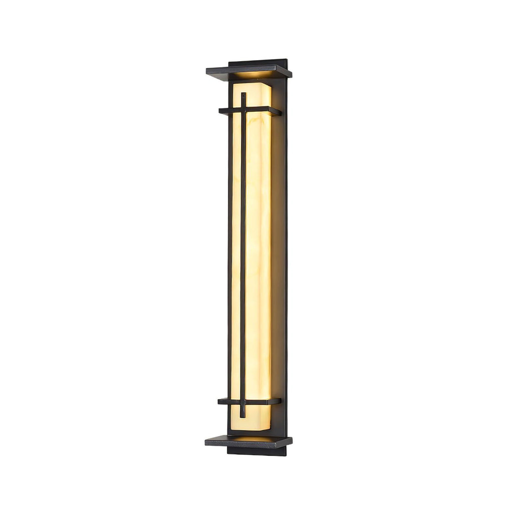Ray Square Waterproof Outdoor Wall Light with Imitation Alabaster Finish