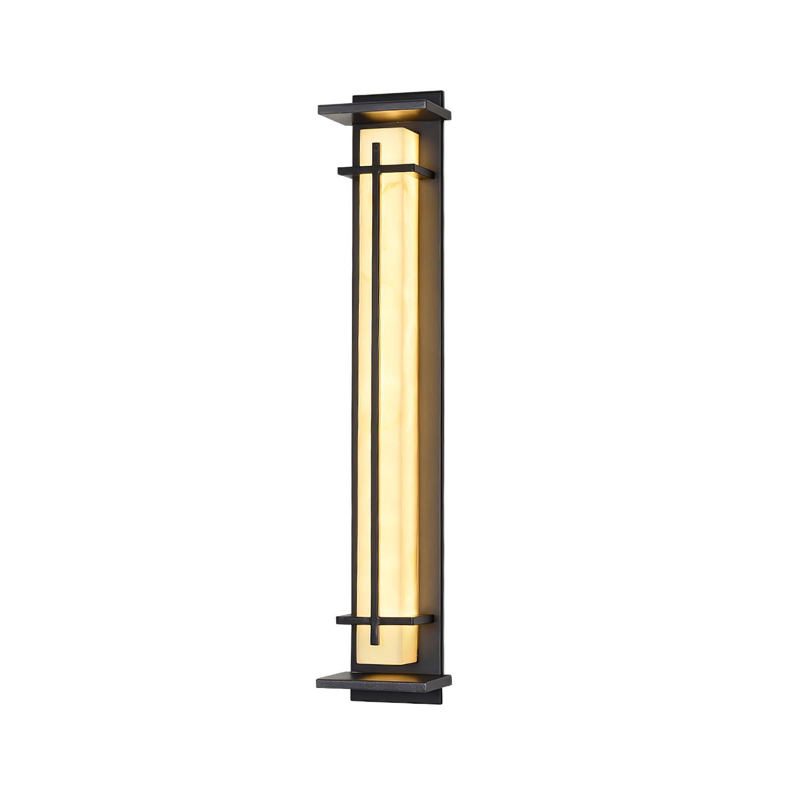 Ray Square Waterproof Outdoor Wall Light with Imitation Alabaster Finish