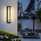 Ray Square Waterproof Outdoor Wall Light with Imitation Alabaster Finish