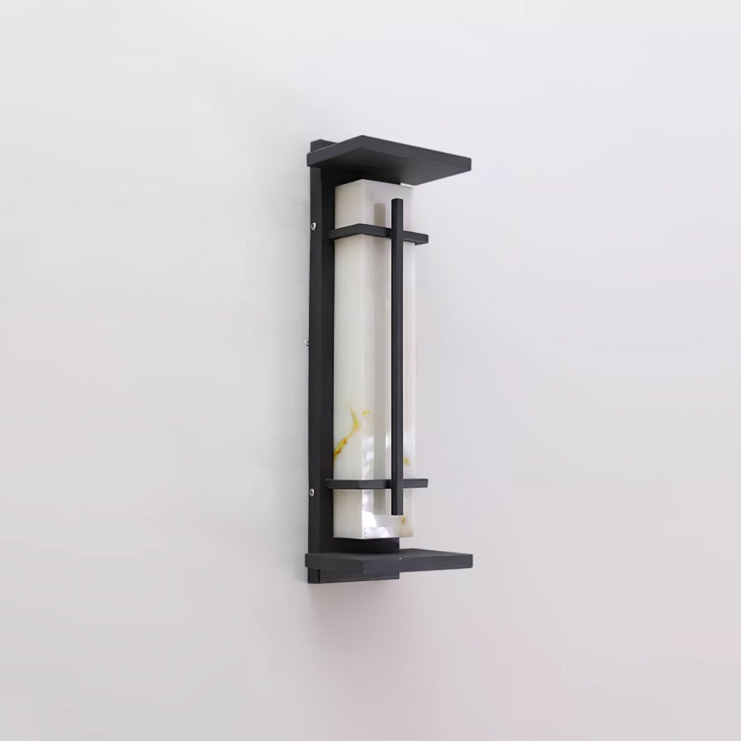 Ray Square Waterproof Outdoor Wall Light with Imitation Alabaster Finish