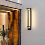 Ray Square Waterproof Outdoor Wall Light with Imitation Alabaster Finish