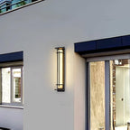 Ray Square Waterproof Outdoor Wall Light with Imitation Alabaster Finish