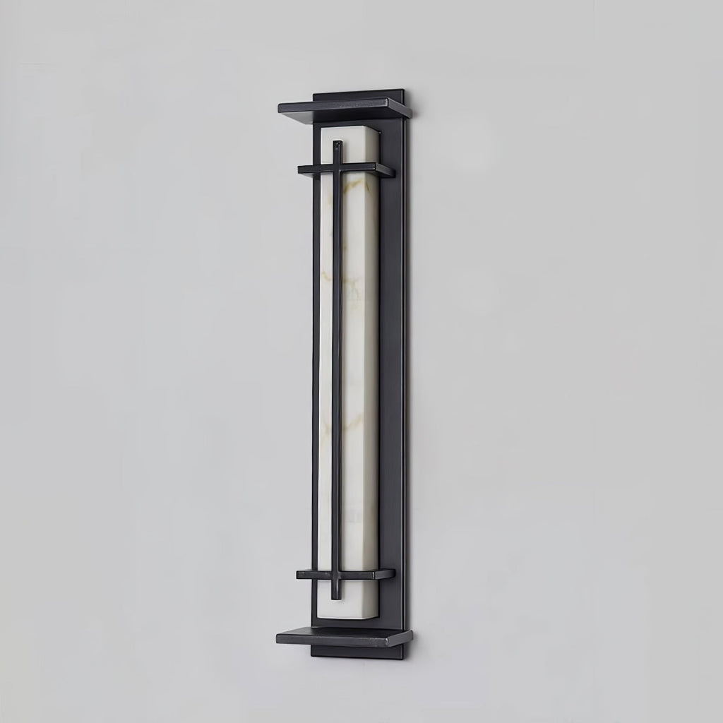 Ray Square Waterproof Outdoor Wall Light with Imitation Alabaster Finish