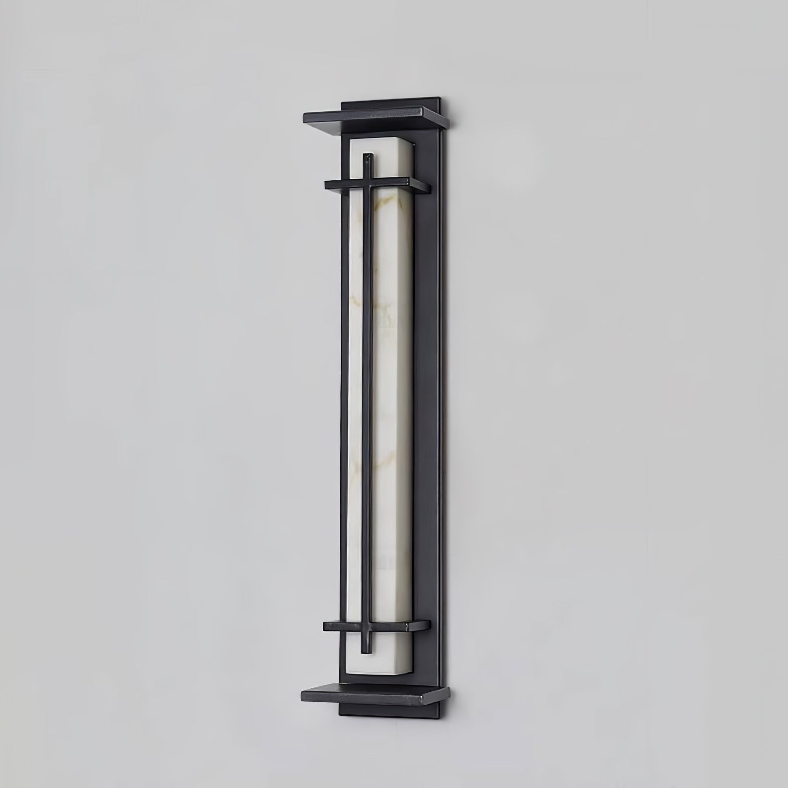 Ray Square Waterproof Outdoor Wall Light with Imitation Alabaster Finish