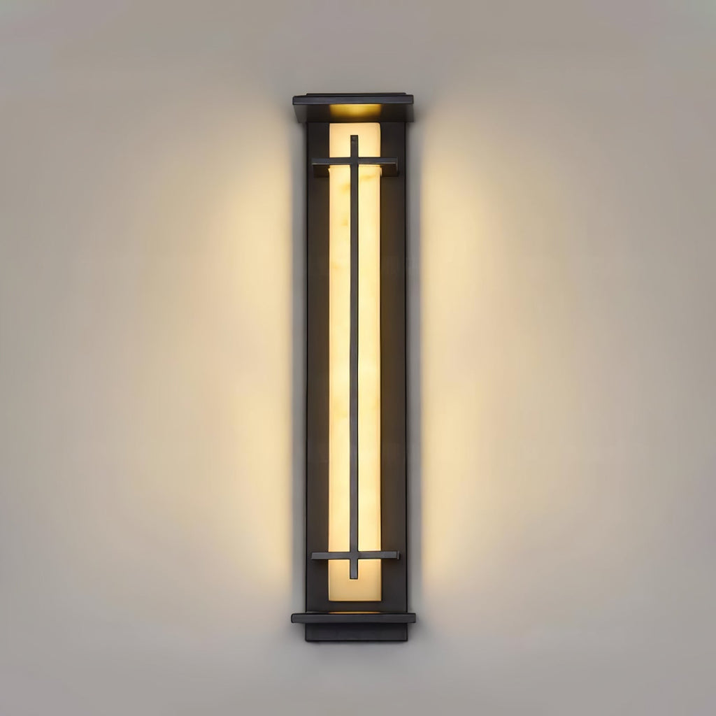 Ray Square Waterproof Outdoor Wall Light with Imitation Alabaster Finish