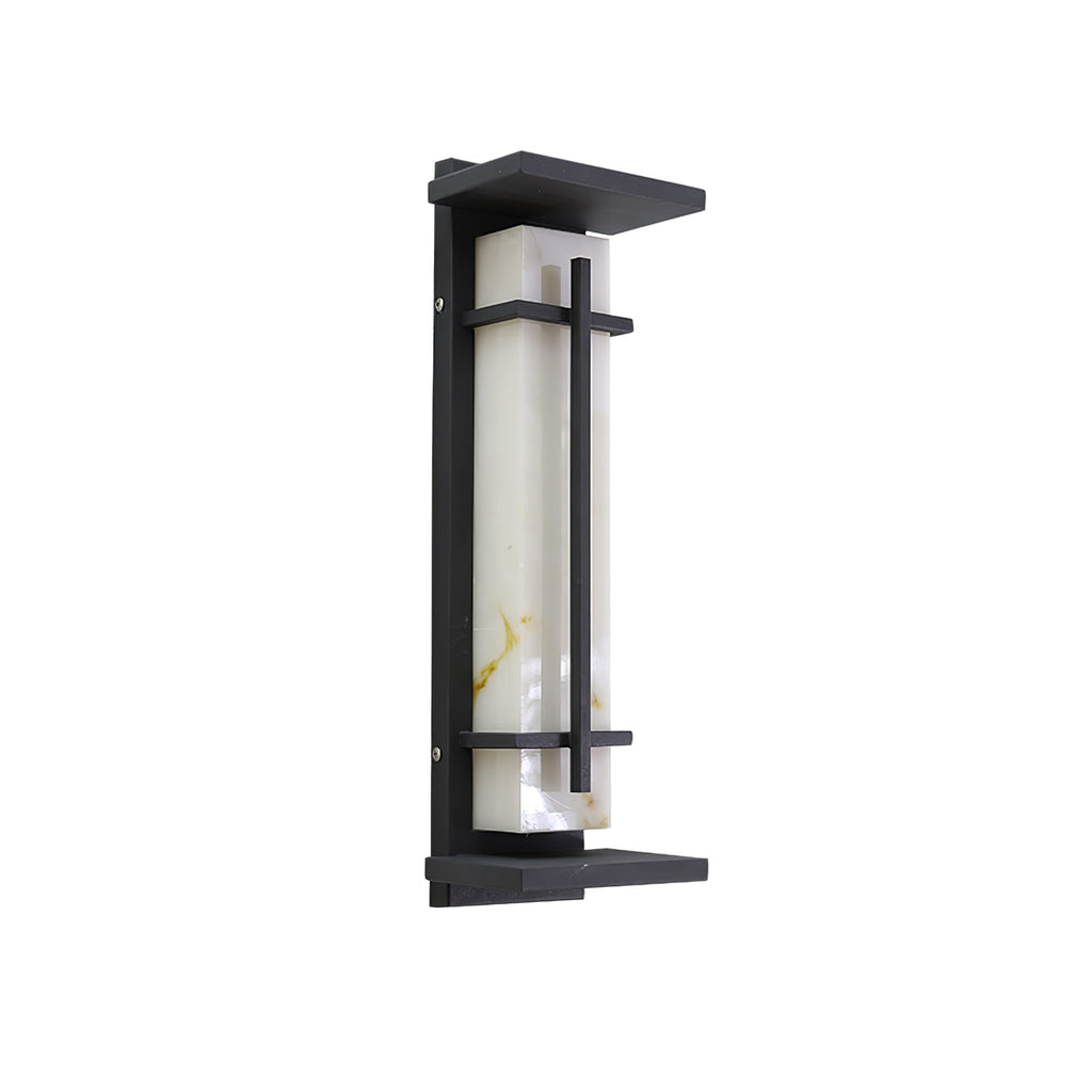 Ray Square Waterproof Outdoor Wall Light with Imitation Alabaster Finish