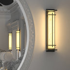 Ray Square Waterproof Outdoor Wall Light with Imitation Alabaster Finish