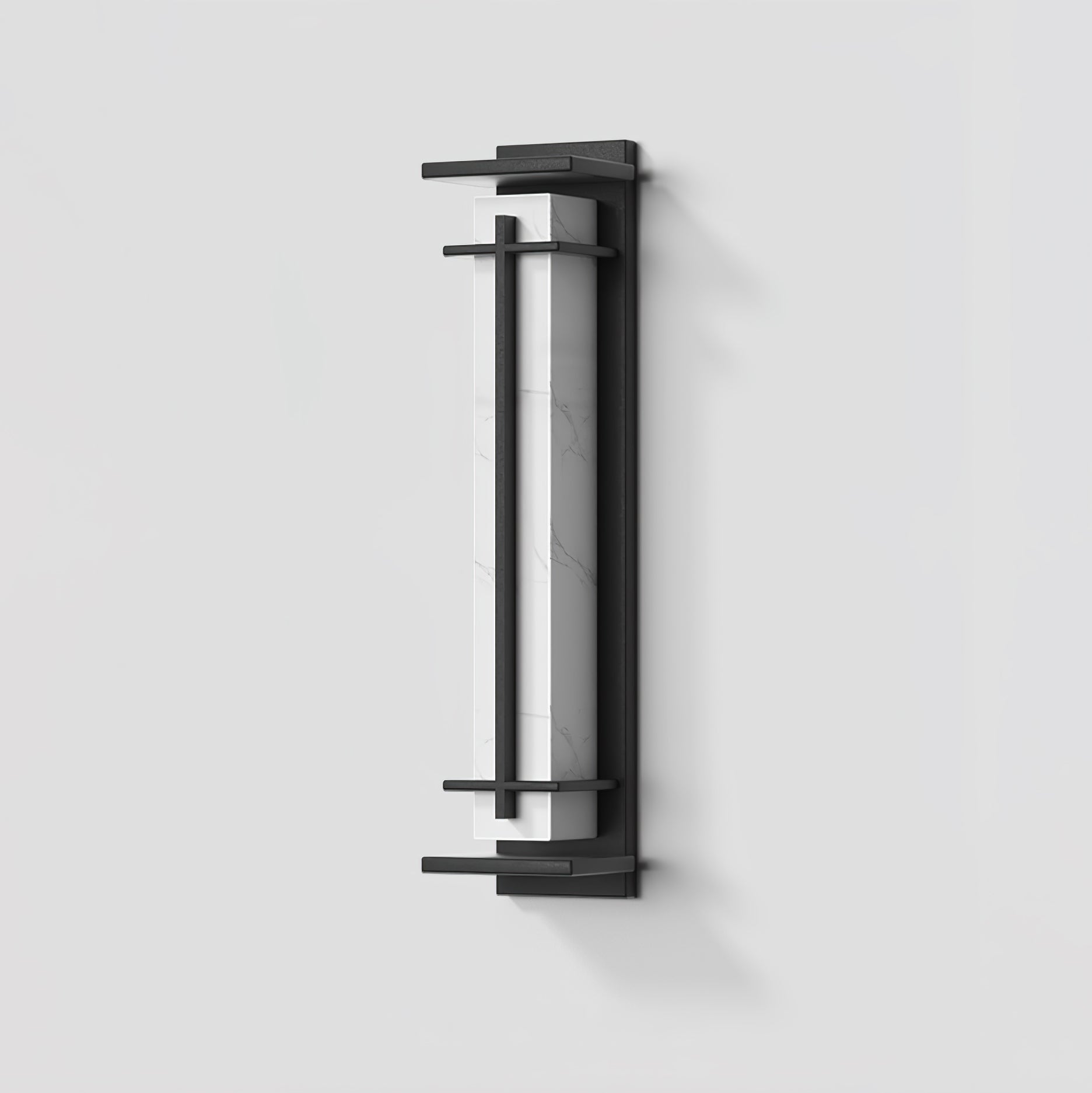 Ray Square Waterproof Outdoor Wall Light with Imitation Alabaster Finish