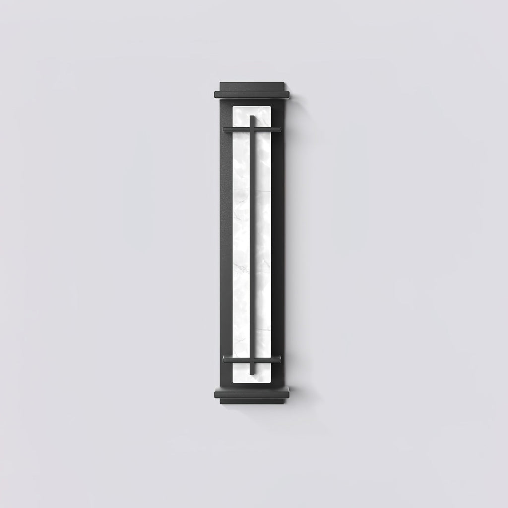 Ray Square Waterproof Outdoor Wall Light with Imitation Alabaster Finish