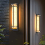 Ray Square Waterproof Outdoor Wall Light with Imitation Alabaster Finish