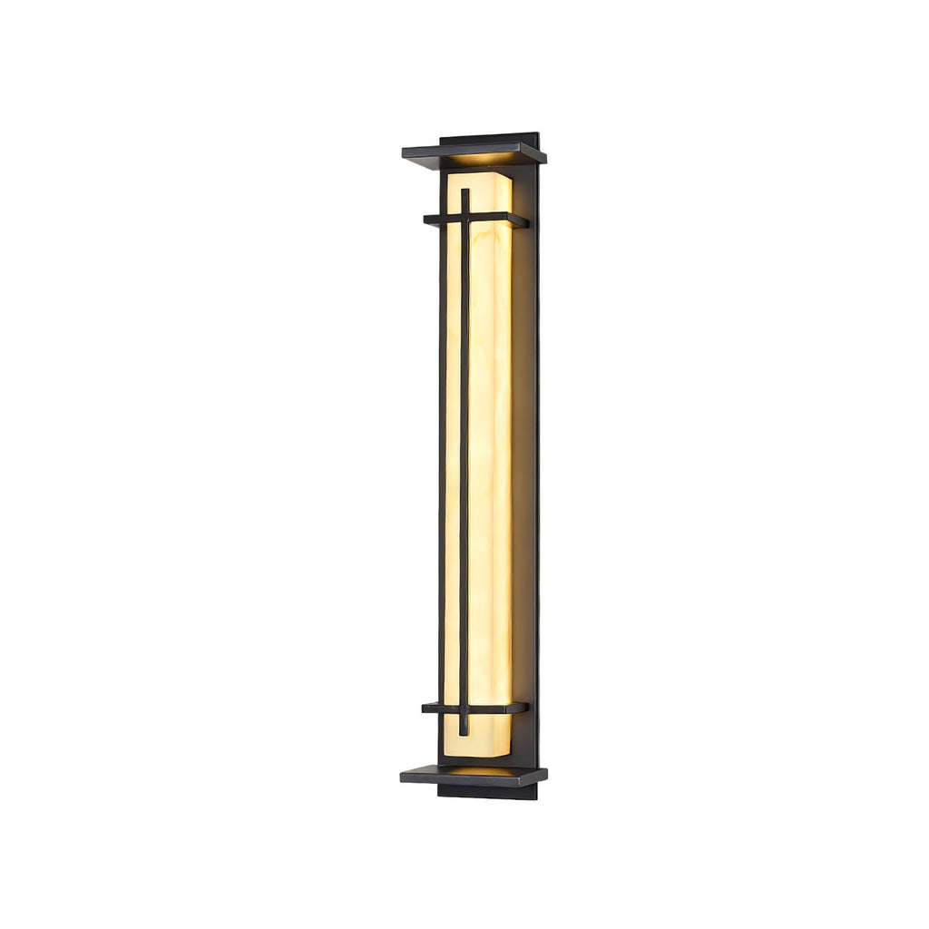 Ray Square Waterproof Outdoor Wall Light with Imitation Alabaster Finish