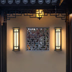 Ray Square Waterproof Outdoor Wall Light with Imitation Alabaster Finish