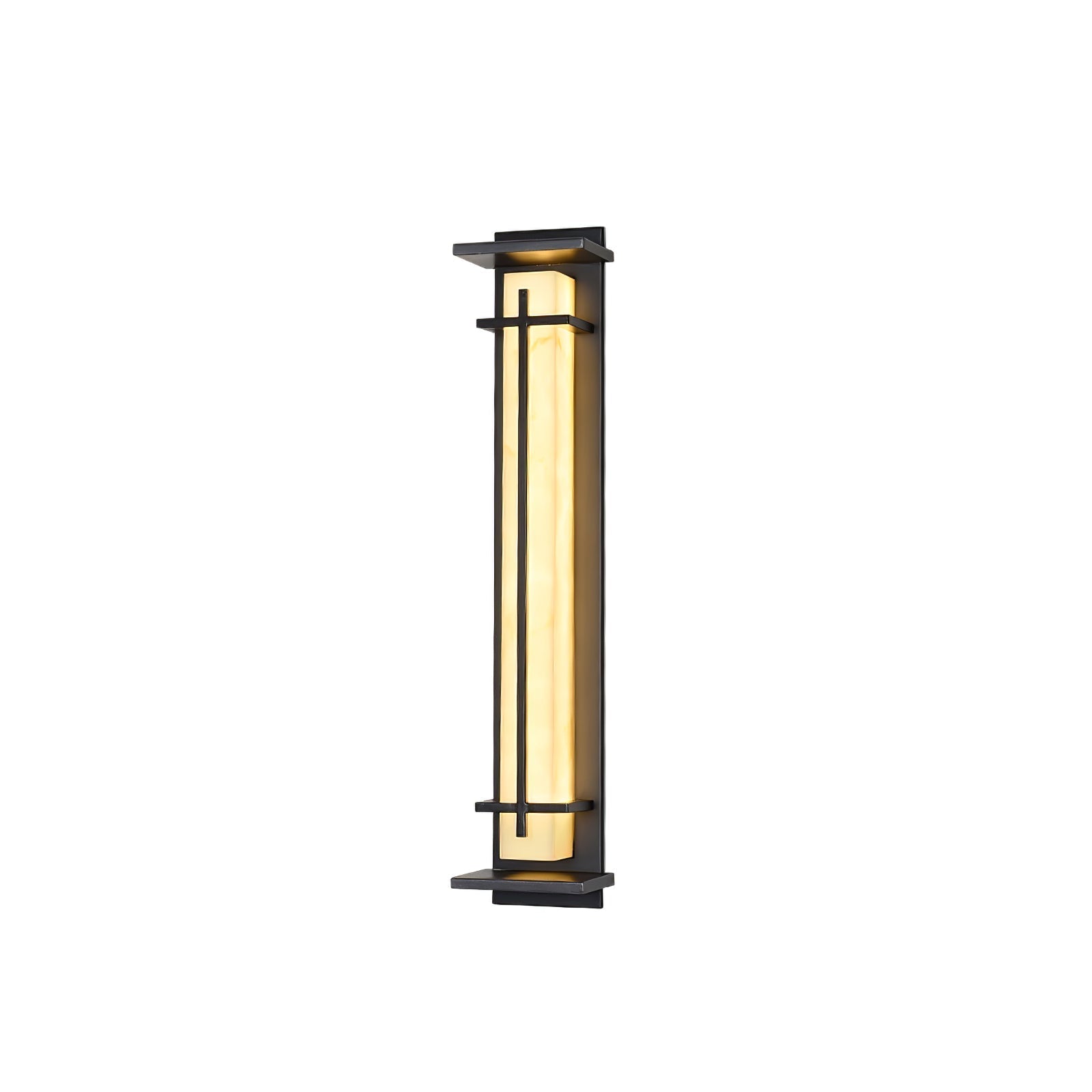 Ray Square Waterproof Outdoor Wall Light with Imitation Alabaster Finish