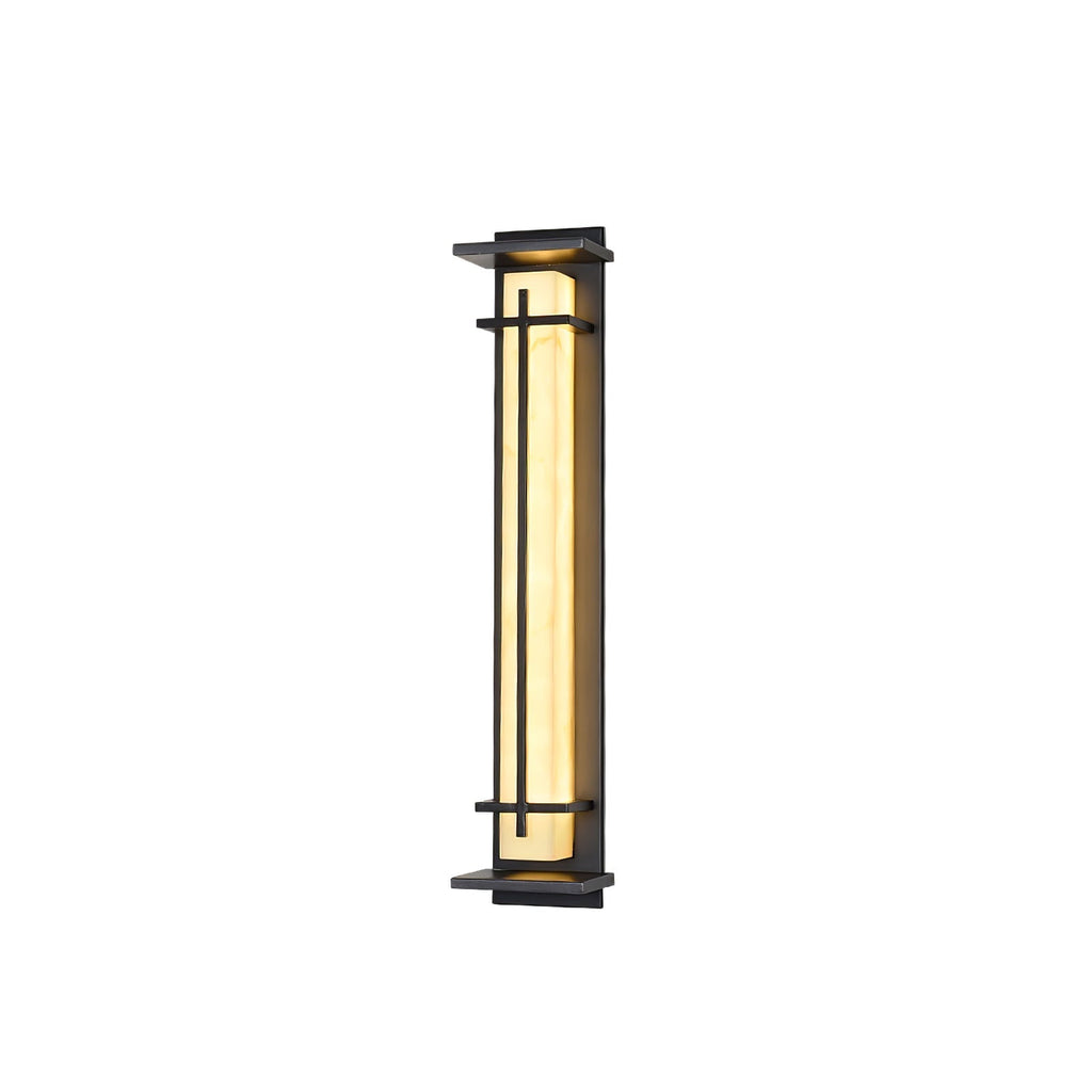 Ray Square Waterproof Outdoor Wall Light with Imitation Alabaster Finish
