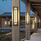 Ray Square Waterproof Outdoor Wall Light with Imitation Alabaster Finish