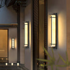 Ray Square Waterproof Outdoor Wall Light with Imitation Alabaster Finish
