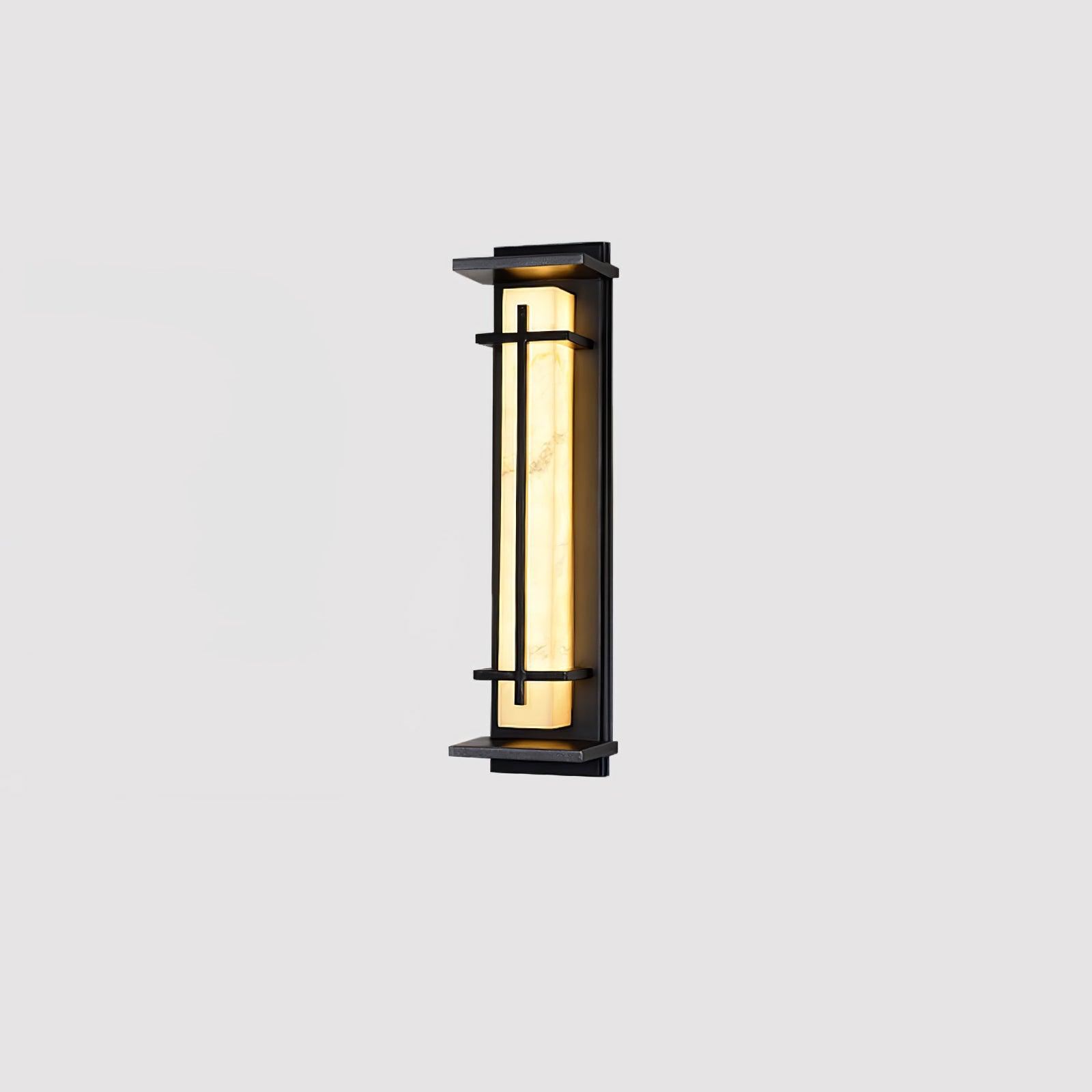 Ray Square Waterproof Outdoor Wall Light with Imitation Alabaster Finish