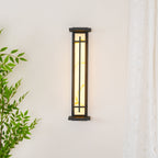 Ray Square Waterproof Outdoor Wall Light with Imitation Alabaster Finish
