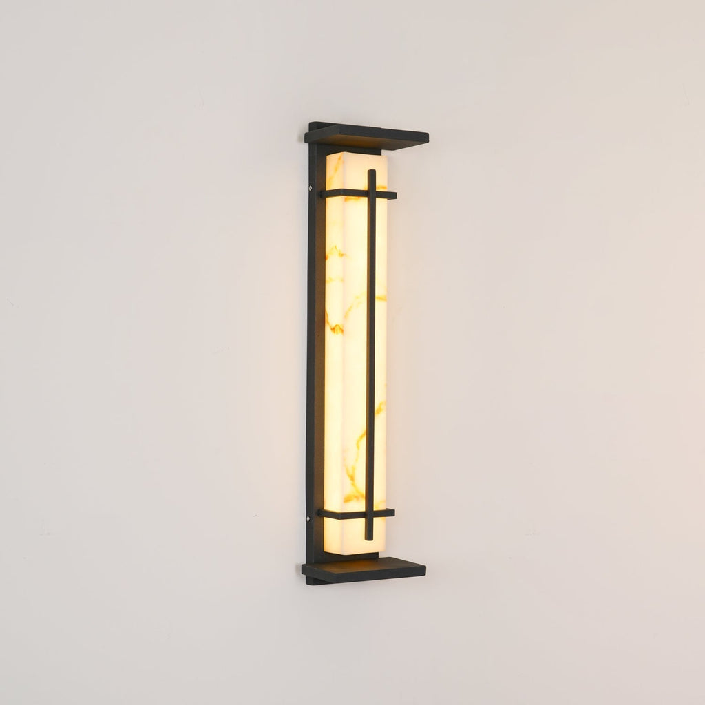 Ray Square Waterproof Outdoor Wall Light with Imitation Alabaster Finish
