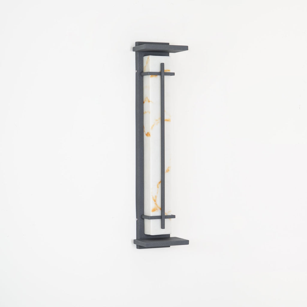 Ray Square Waterproof Outdoor Wall Light with Imitation Alabaster Finish