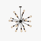 Austin Industrial Black Metal Chandelier for Dining Rooms and Restaurants