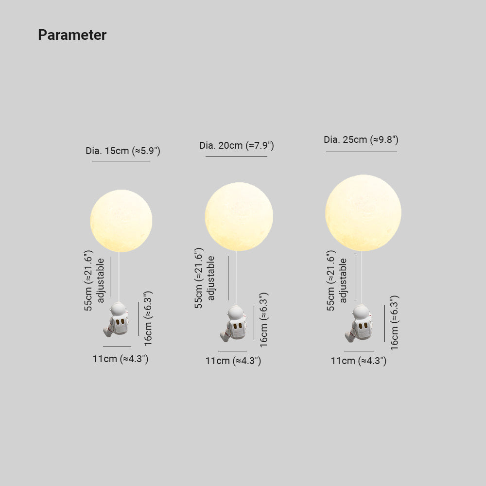 Aria Modern Moon LED Indoor Wall Lamp White Resin Kid's Room