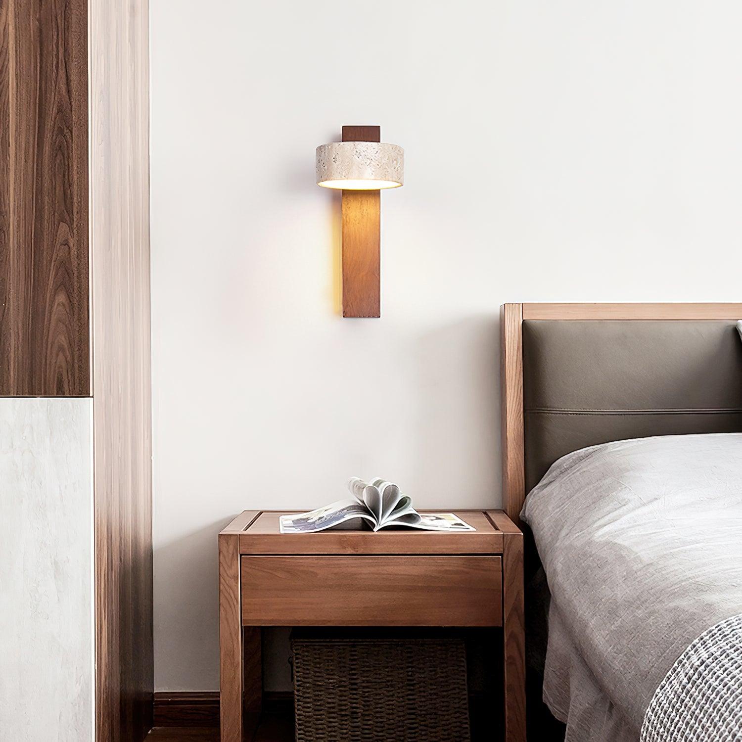 Jovan Wall Light Travertine Wood