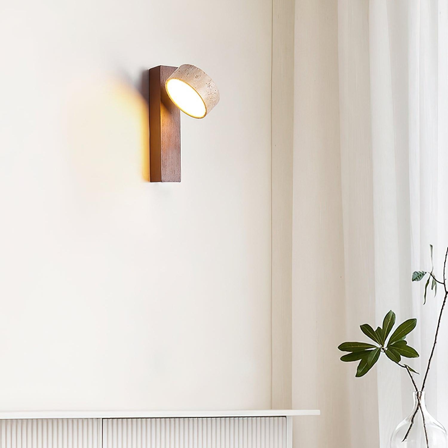 Jovan Wall Light Travertine Wood