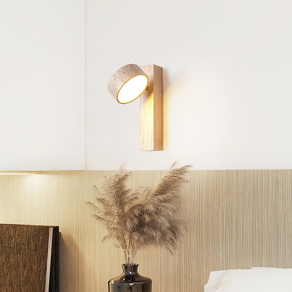 Jovan Wall Light Travertine Wood
