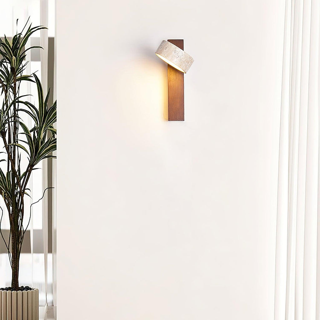 Jovan Wall Light Travertine Wood