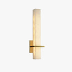 Ritta Modern Cuboid Wall Lamp in White Alabaster and Brass