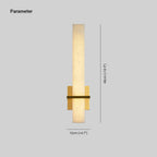 Ritta Modern Cuboid Wall Lamp in White Alabaster and Brass