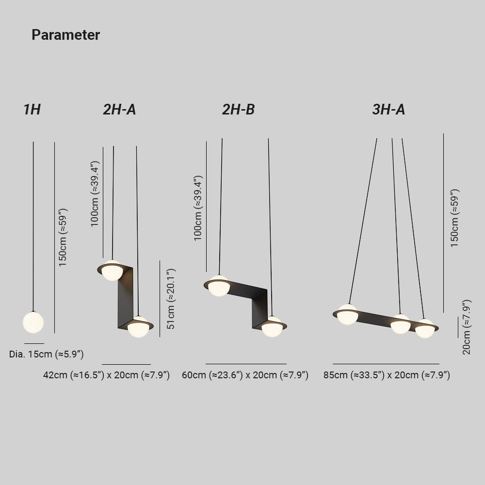 Selan Black Glass Pendant Light