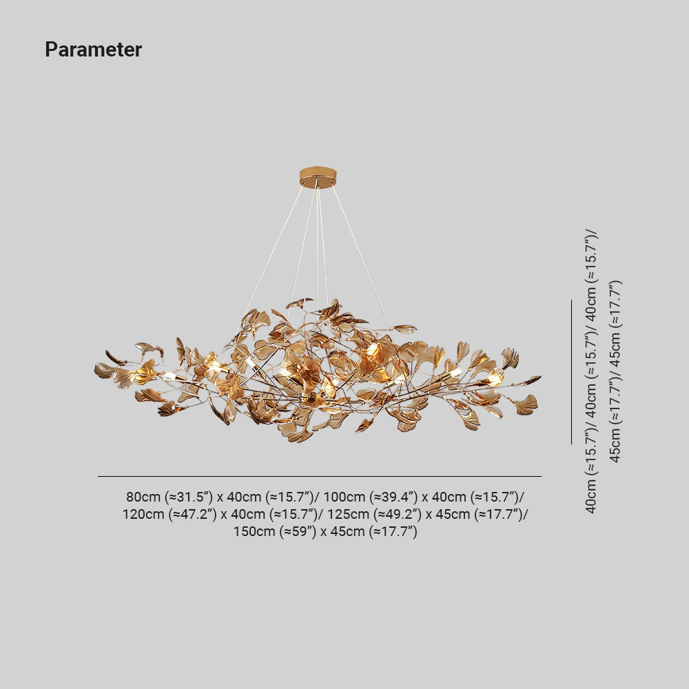 Ava Ginkgo Leaf Chandelier