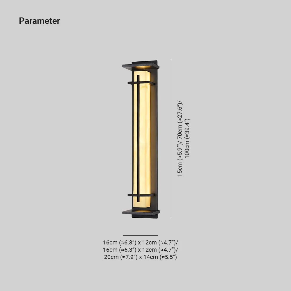 Ray Square Waterproof Outdoor Wall Light with Imitation Alabaster Finish