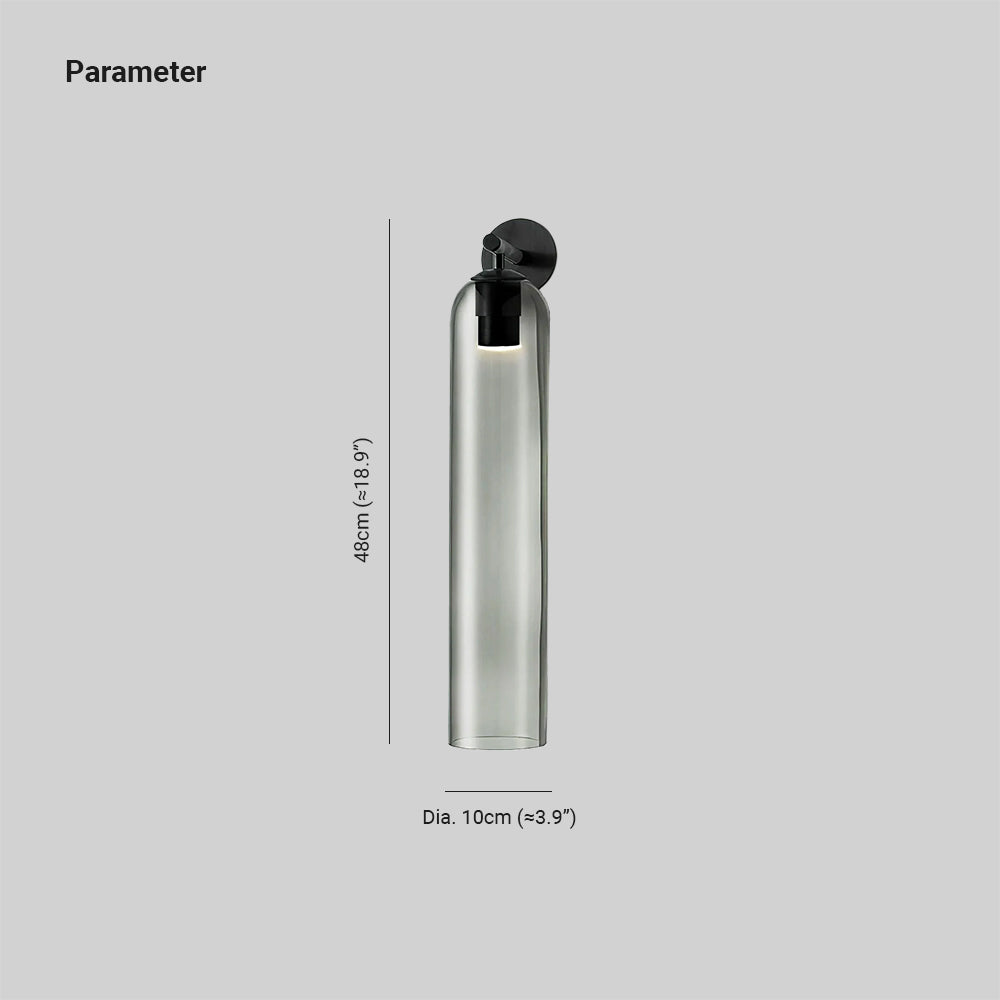 June Indoor Wall Lamp with Cylindrical Glass Shade