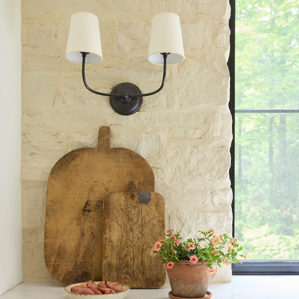 Victor Wall Lamp Black Bronze Fabric