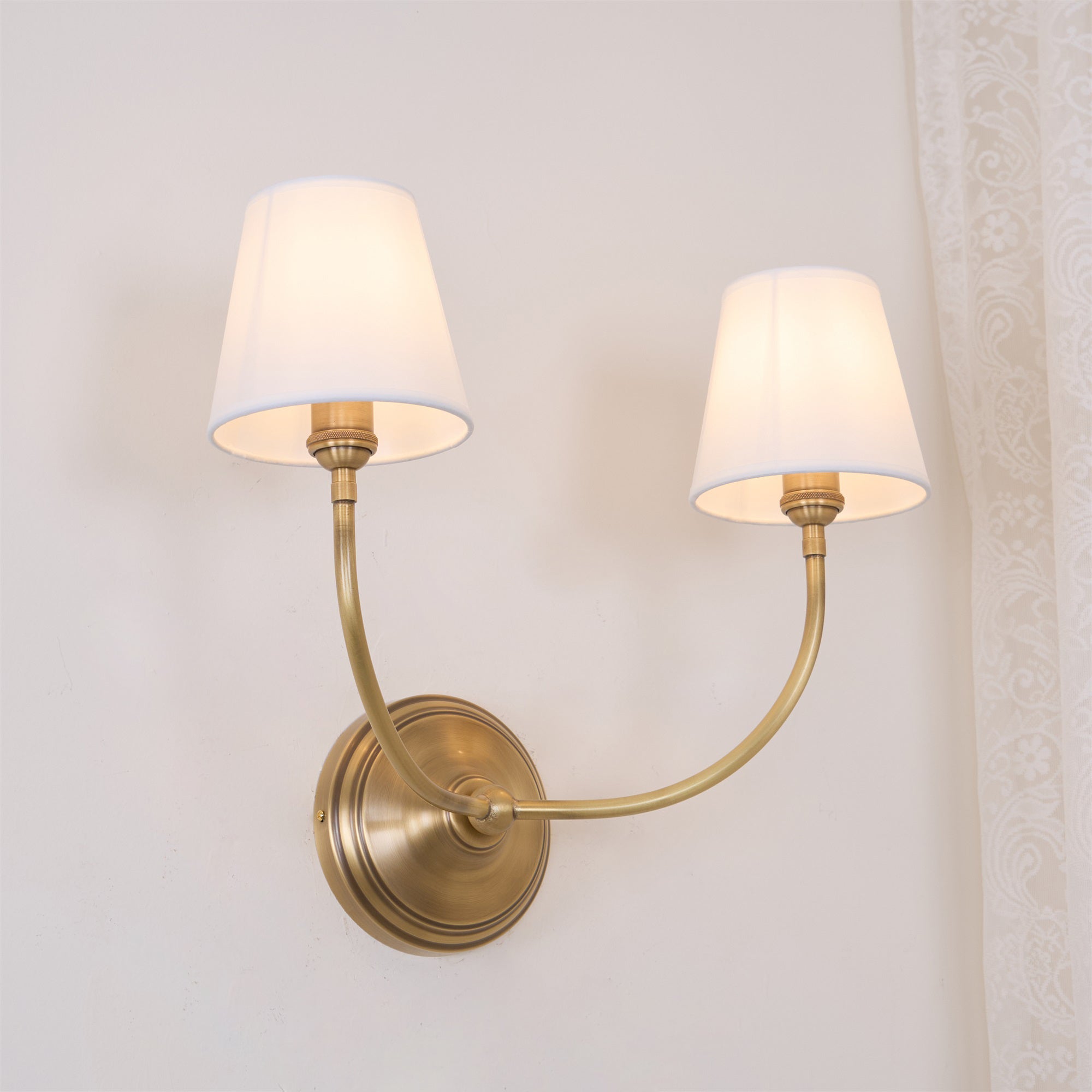 Victor Wall Lamp Black Bronze Fabric