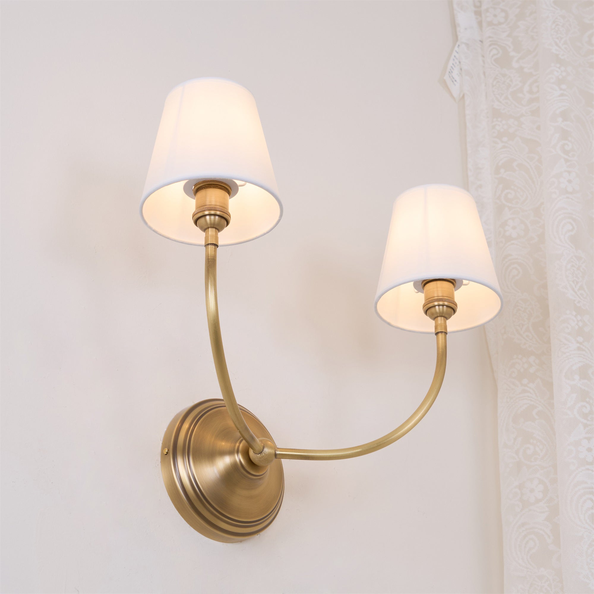 Victor Wall Lamp Black Bronze Fabric