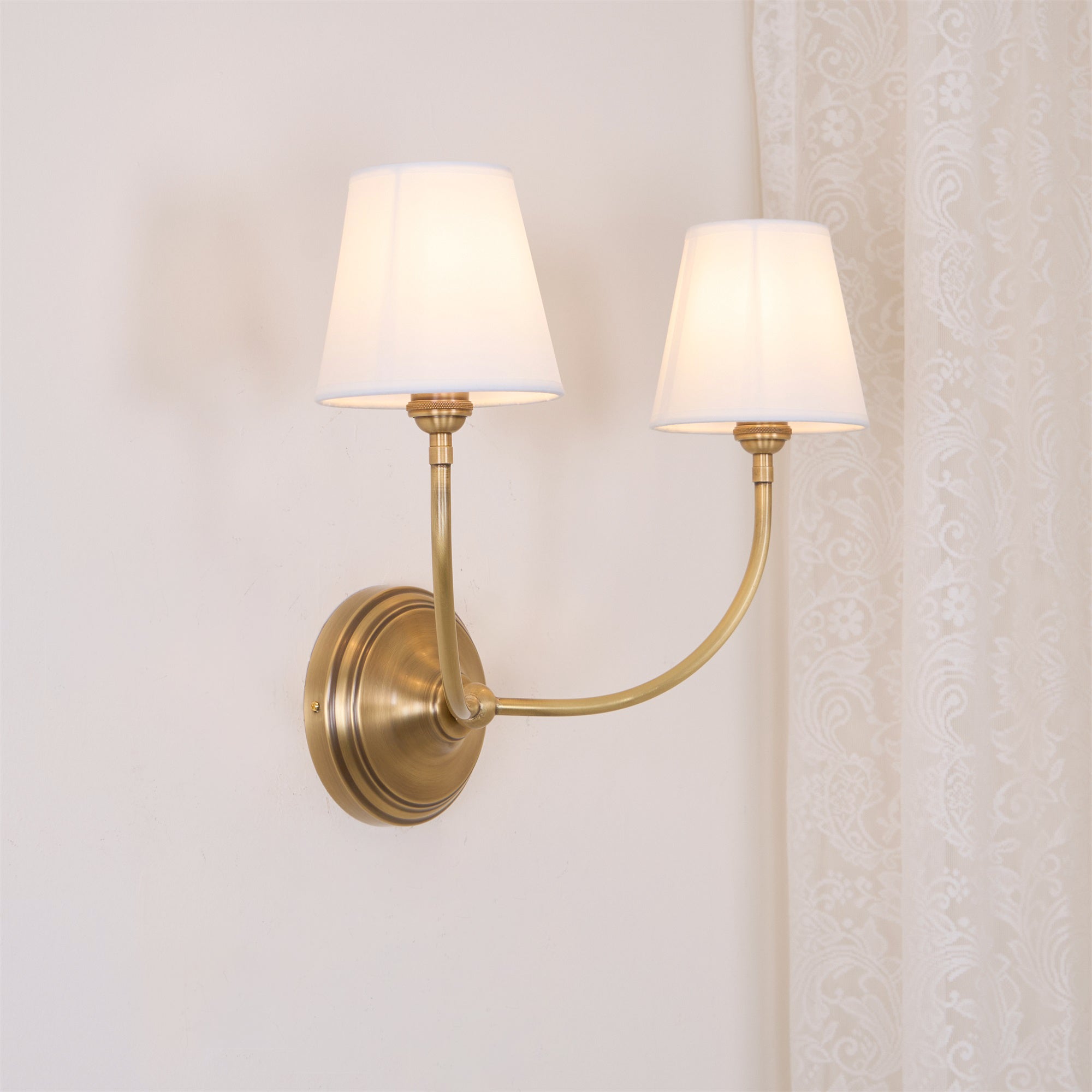 Victor Wall Lamp Black Bronze Fabric